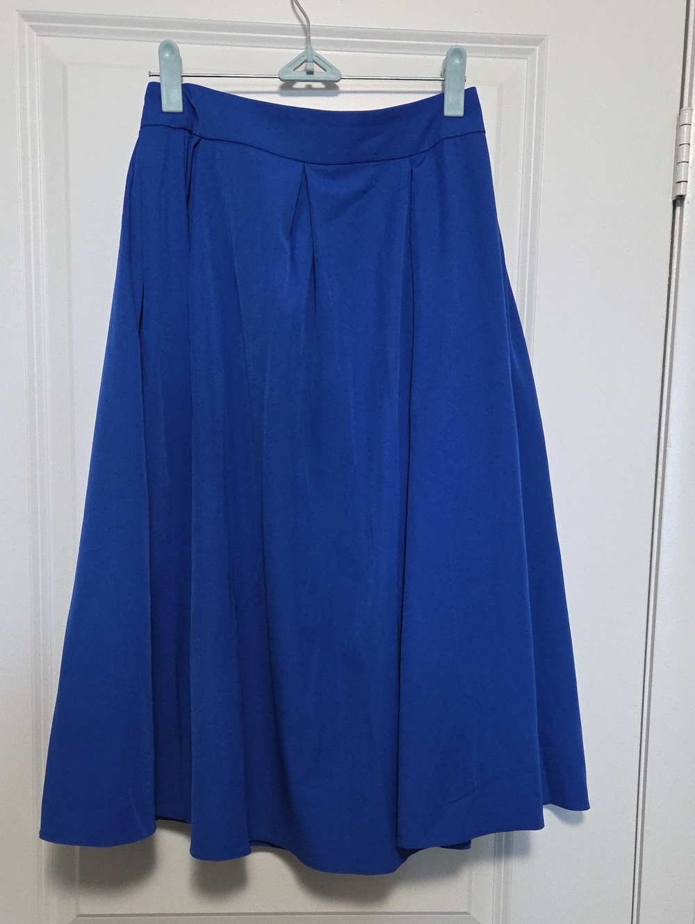 Women's Royal Blue A-Line Midi Skirt